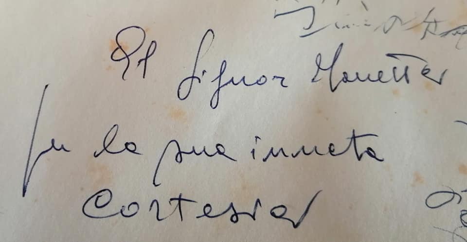 Manoscritto con dedica d'epoca su carta pergamena antica